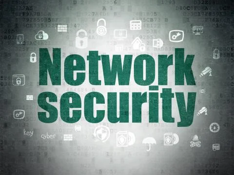 Protection concept: Network Security on Digital Data Paper background Stock Illustration