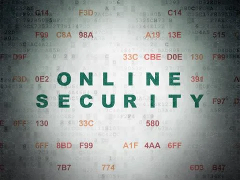 Protection concept: Online Security on Digital Data Paper background Illustrazione stock