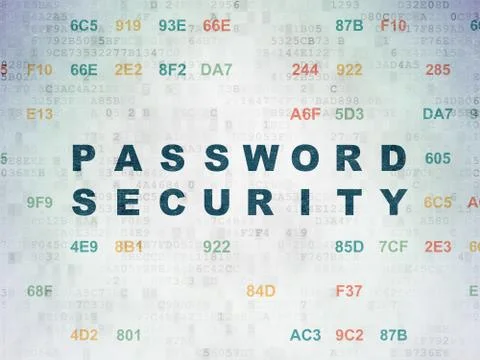Protection concept: Password Security on Digital Data Paper background Stock Illustration