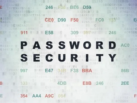 Protection concept: Password Security on Digital Data Paper background Stock Illustration