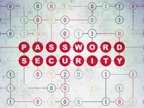 Protection concept: Password Security on Digital Data Paper background Illustrazione stock