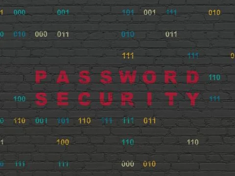 Protection concept: Password Security on wall background Ilustração Stock