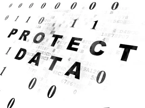 Protection concept: Protect Data on Digital background Stock Illustration