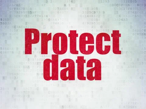Protection concept: Protect Data on Digital Data Paper background 스톡 일러스트