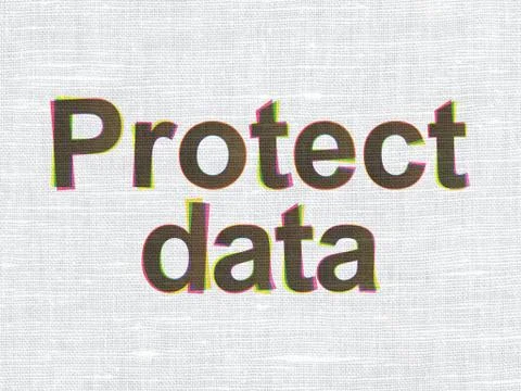 Protection concept: Protect Data on fabric texture background Stock-Illustration