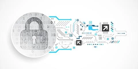 Protection concept. Protect mechanism, system privacy. Stock Illustration