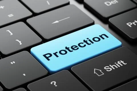 Protection concept: Protection on computer keyboard background イラスト素材