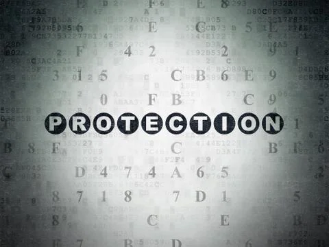 Protection concept: Protection on Digital Data Paper background Stock Illustration