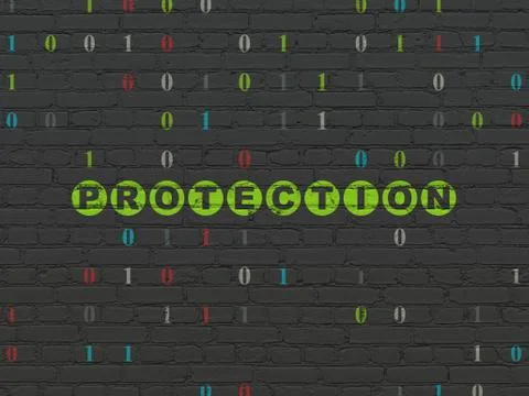 Protection concept: Protection on wall background イラスト素材