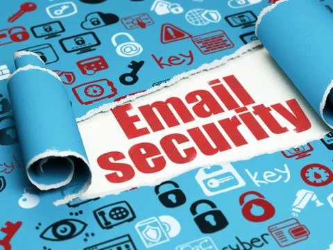 Protection concept: red text Email Security under the piece of  torn paper Stock Illustration