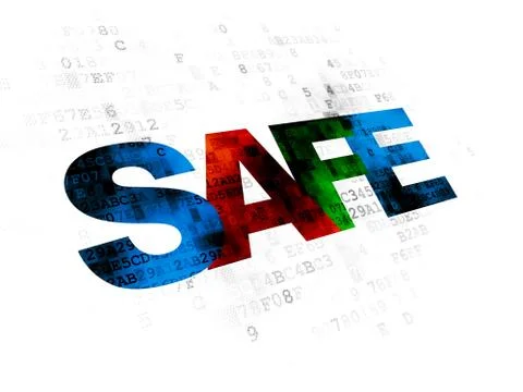 Protection concept: Safe on Digital background イラスト素材