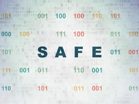 Protection concept: Safe on Digital Data Paper background イラスト素材