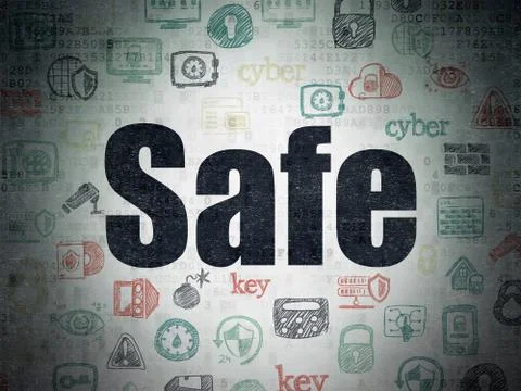 Protection concept: Safe on Digital Data Paper background Stock-Illustration