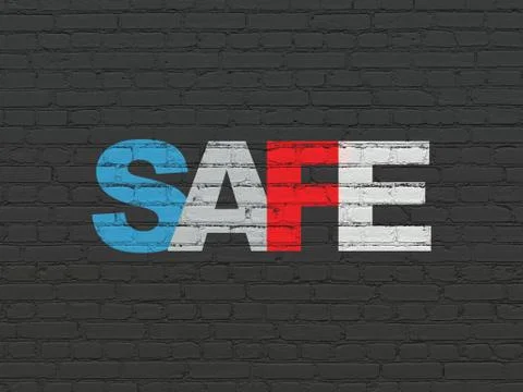 Protection concept: Safe on wall background Stock-Illustration
