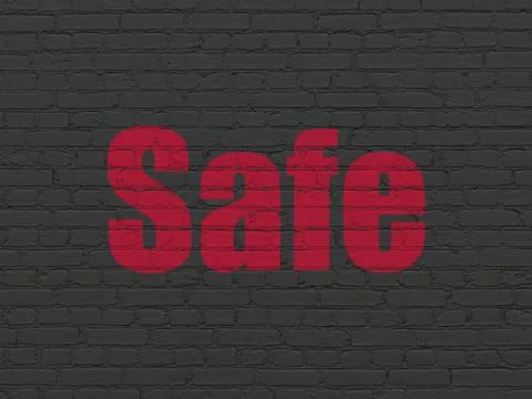 Protection concept: Safe on wall background Stock Illustration