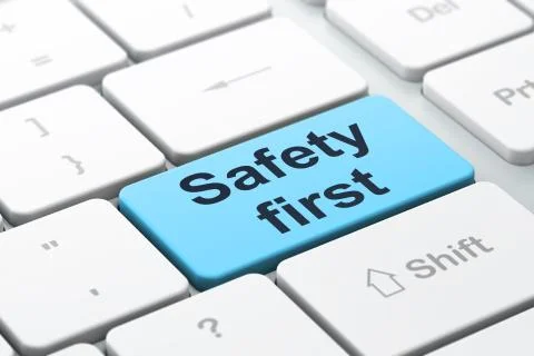 Protection concept: Safety First on computer keyboard background Stock Illustration