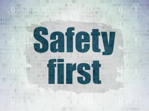 Protection concept: Safety First on Digital Data Paper background Stock Illustration
