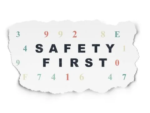 Protection concept: Safety First on Torn Paper background Stock Illustration