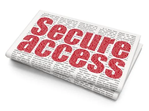 Protection concept: Secure Access on Newspaper background Ilustração Stock