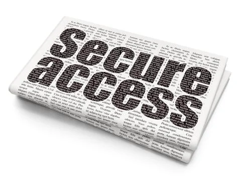 Protection concept: Secure Access on Newspaper background Stock Illustration