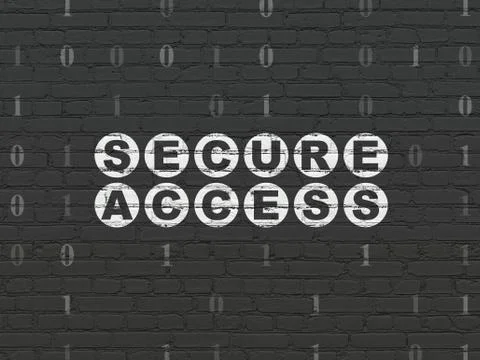 Protection concept: Secure Access on wall background 스톡 일러스트