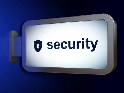 Protection concept: Security and Shield With Keyhole on billboard background Stock Illustration
