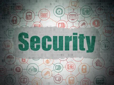Protection concept: Security on Digital Data Paper background Ilustração Stock