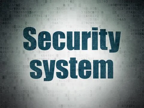 Protection concept: Security System on Digital Data Paper background Stock Illustration