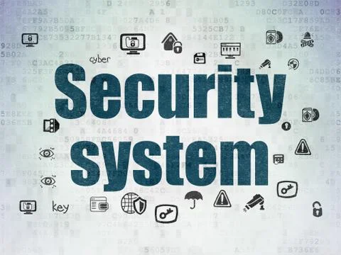 Protection concept: Security System on Digital Data Paper background Stock Illustration