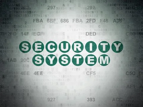 Protection concept: Security System on Digital Data Paper background Stock Illustration