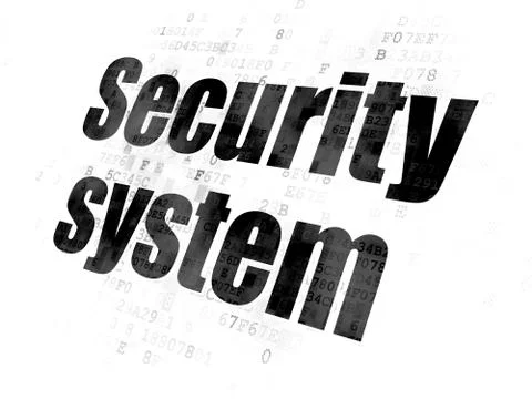 Protection concept: Security System on Digital background Ilustración de archivo