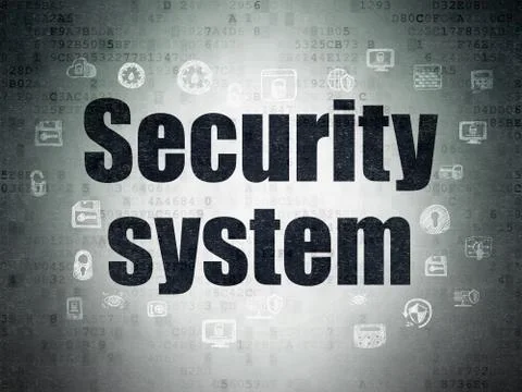 Protection concept: Security System on Digital Data Paper background Stock Illustration