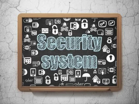 Protection concept: Security System on School board background Stock Illustration