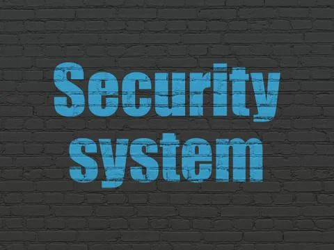 Protection concept: Security System on wall background Illustrazione stock