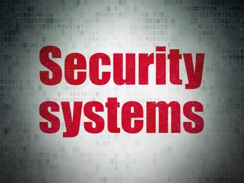 Protection concept: Security Systems on Digital Data Paper background Illustrazione stock