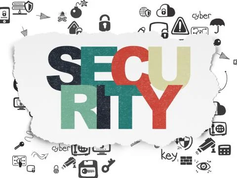 Protection concept: Security on Torn Paper background Stock Illustration