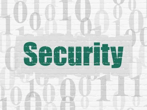 Protection concept: Security on wall background Stock Illustration