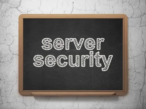 Protection concept: Server Security on chalkboard background Illustrazione stock
