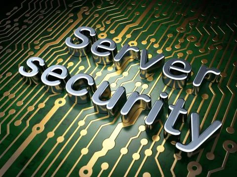 Protection concept: Server Security on circuit board background Stock Illustration