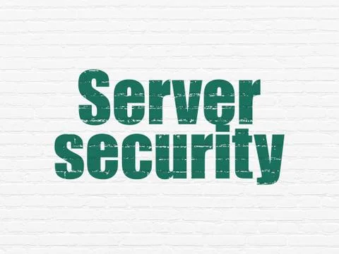 Protection concept: Server Security on wall background Illustrazione stock