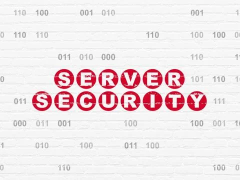 Protection concept: Server Security on wall background Illustrazione stock