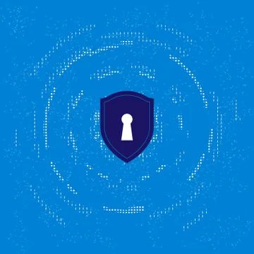 Protection Concept with shield and information security. Vector Illustration 스톡 일러스트