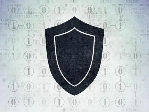 Protection concept: Shield on Digital Data Paper background イラスト素材