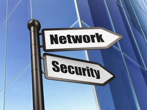 Protection concept: sign Network Security on Building background Stock Illustration