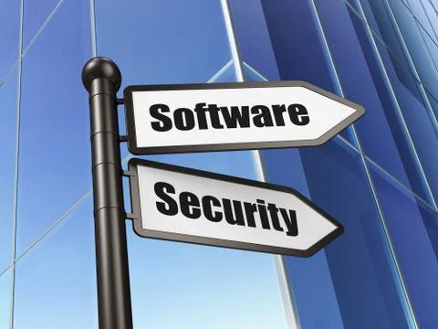 Protection concept: sign Software Security on Building background Stock-Illustration