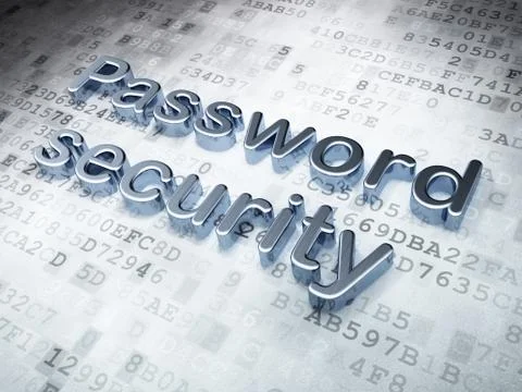 Protection concept: Silver Password Security on digital background Stock Illustration