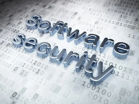 Protection concept: Silver Software Security on digital background Stock Illustration