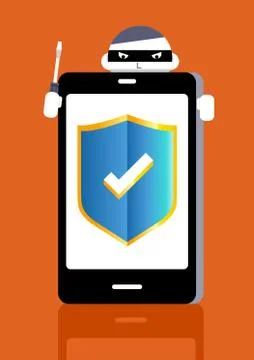 Protection concept: smartphone Stock Illustration