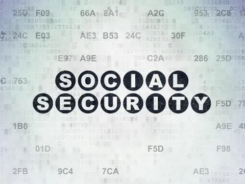 Protection concept: Social Security on Digital Paper background Illustrazione stock