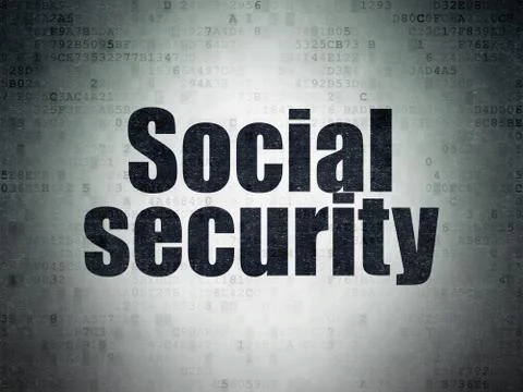 Protection concept: Social Security on Digital Data Paper background Illustrazione stock